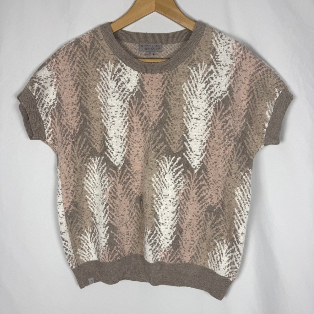 BAREFOOT DREAMS CozyChic Ultra Lite Dolman Short Sleeve Pullover Feather Size XS